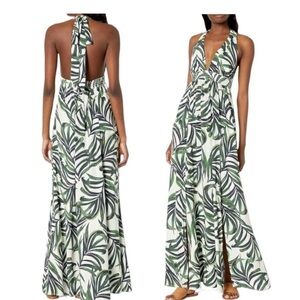 Show Me Your Mumu Sleeveless Halter Summer Maxi Dress in Peruvian Palm Small